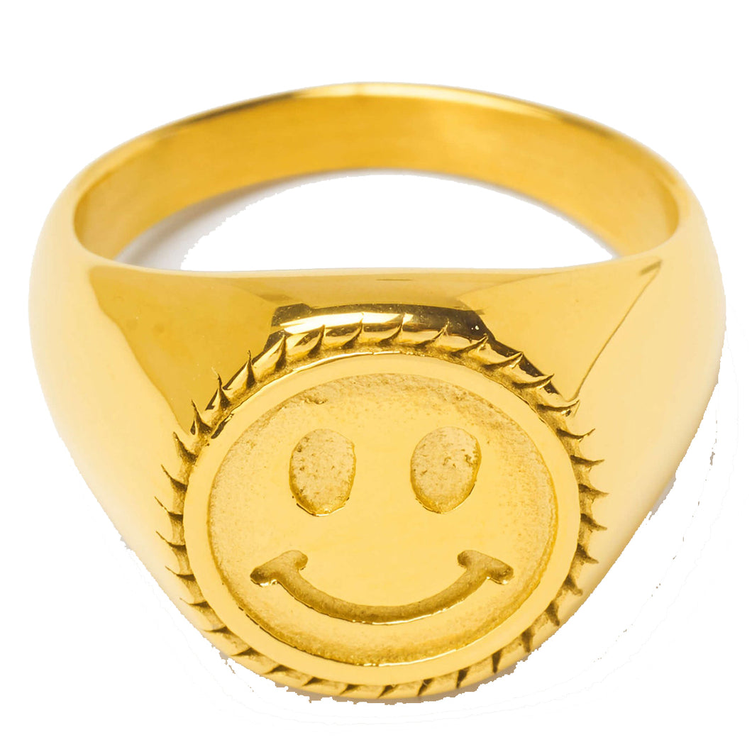 Hoops and Chains Smiley Ring