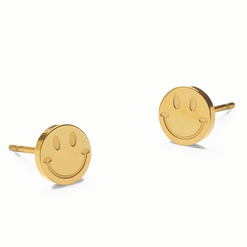Hoops and Chain Smiley Studs