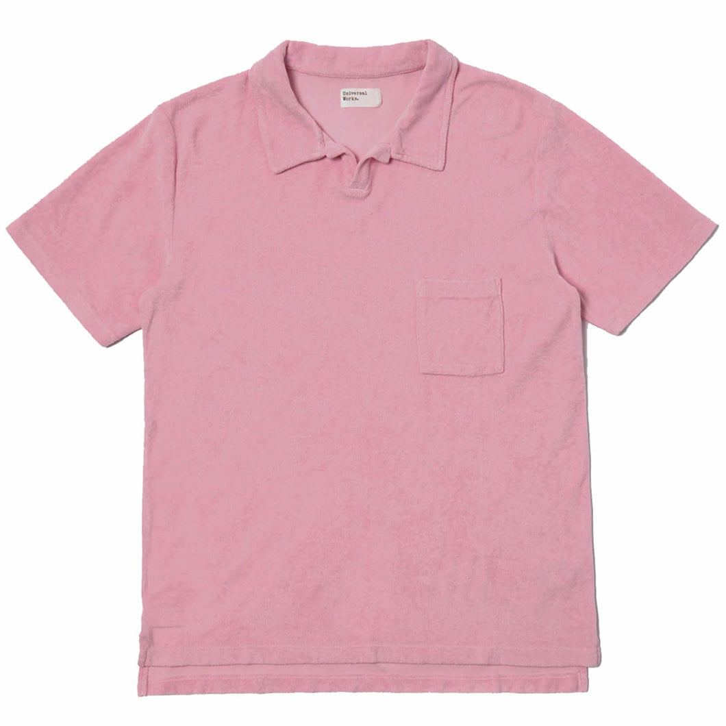 Universal Works Vacation Polo Terry Fleece Pink