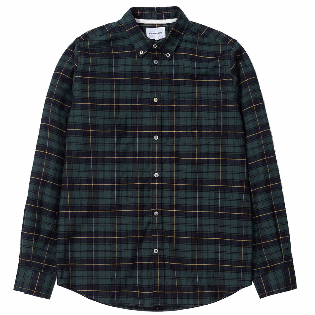 Norse Projects Anton Brushed Flannel Check Black Watch
