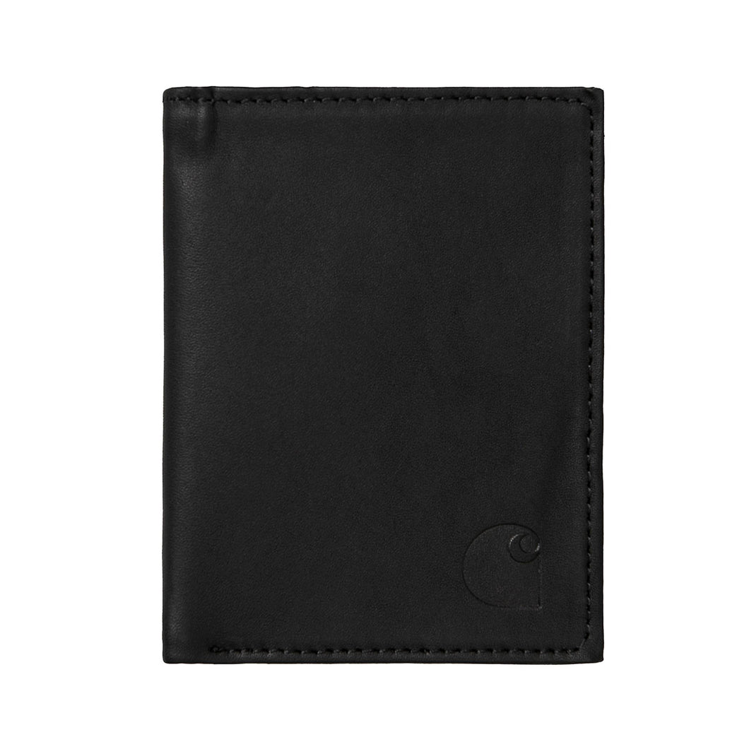 Carhartt WIP Leather Fold Wallet Black