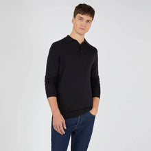 Load image into Gallery viewer, Sunspel Fine Merino Wool Polo Shirt Black
