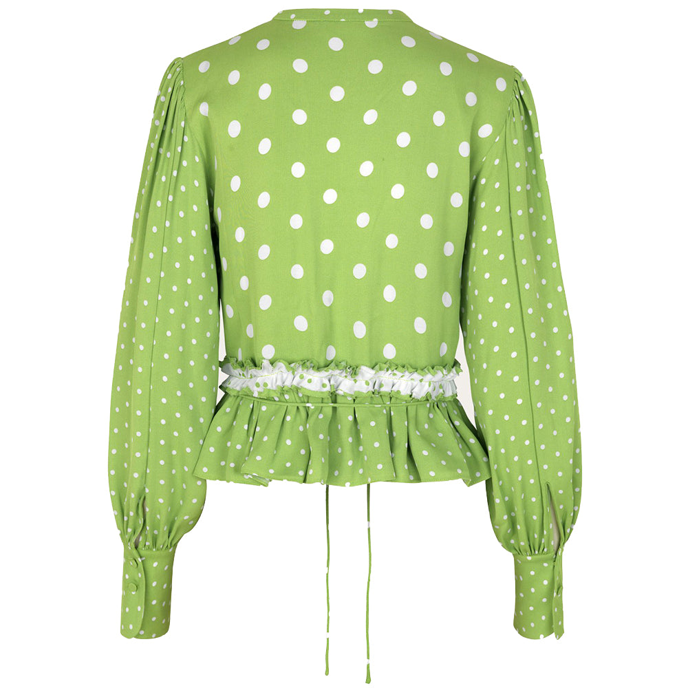 Stine Goya Mena Top Dots Green