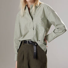 Load image into Gallery viewer, MHL W&#39; Wide Placket Shirt Cotton End On End Khaki
