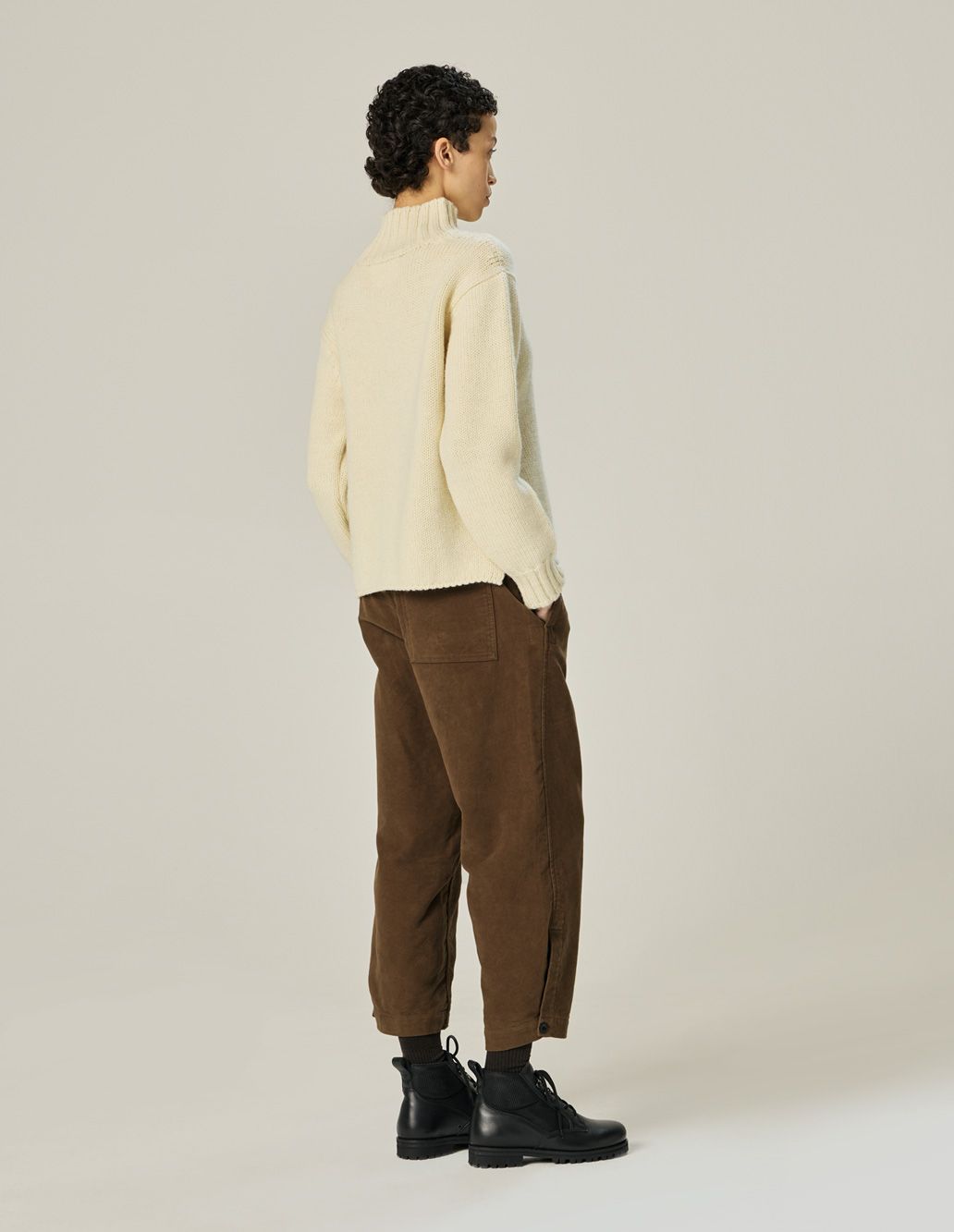 MHL W' Wide Neck Wool Sweater Natural