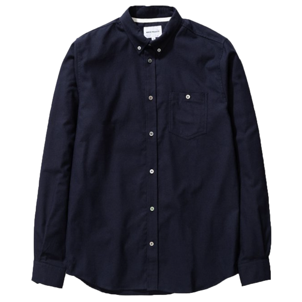 Norse Projects Anton Brushed Flannel Shirt Dark Navy
