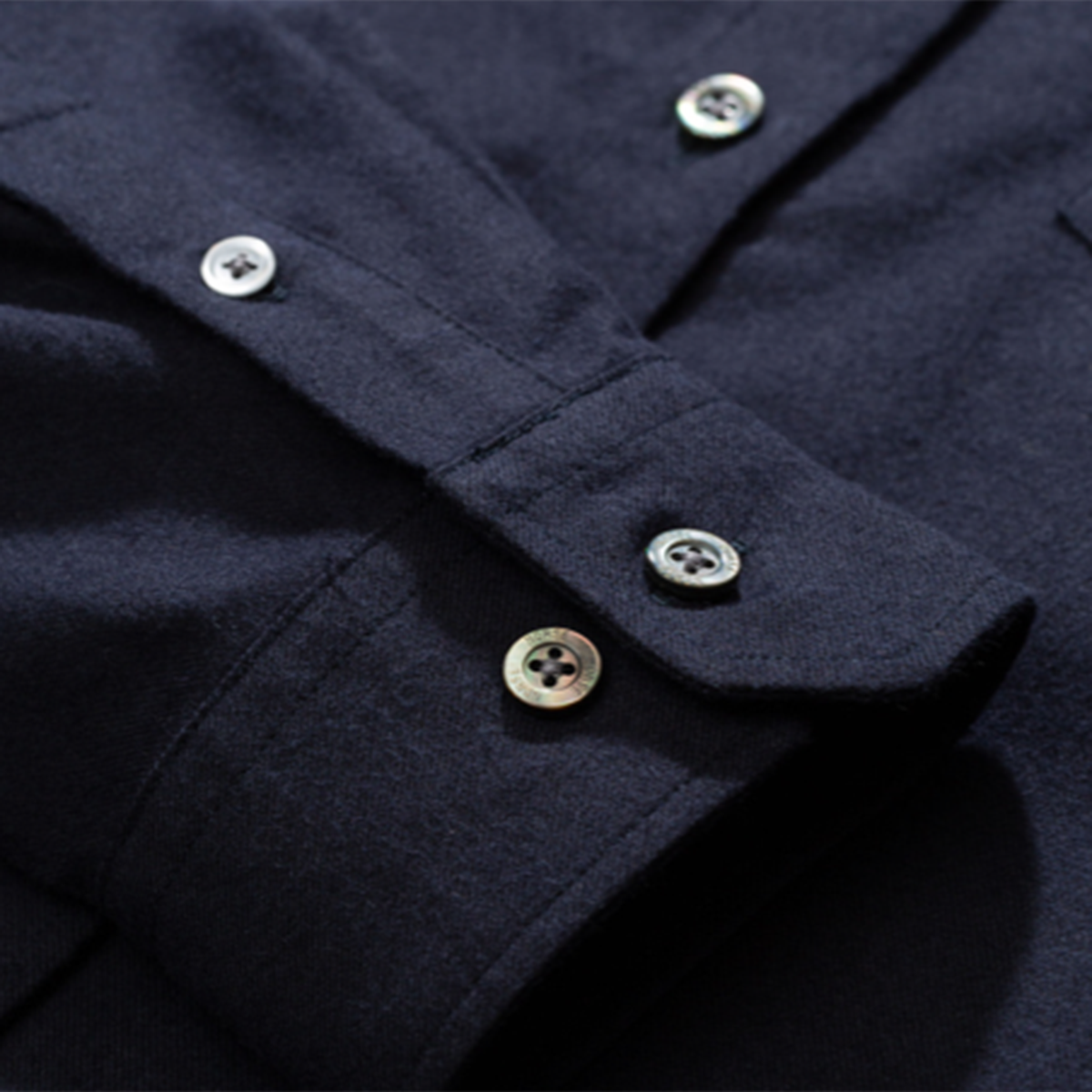 Norse Projects Anton Brushed Flannel Shirt Dark Navy