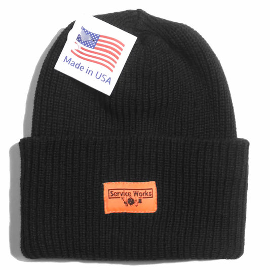 Service Works Logo Watch Cap Black
